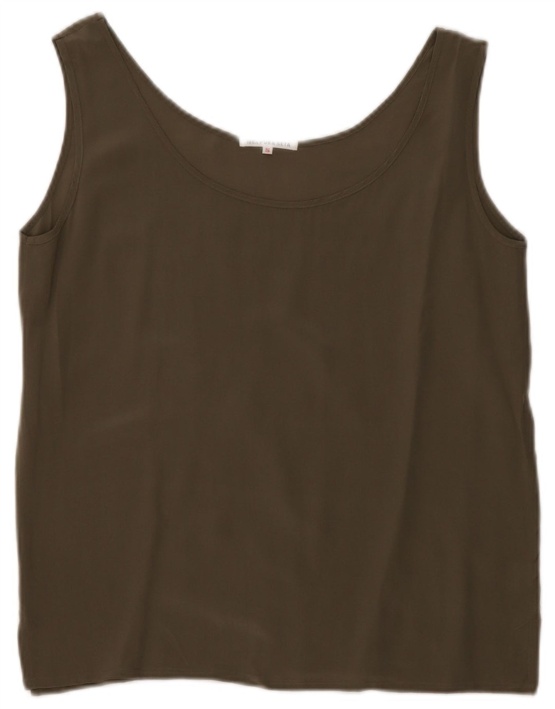 ВИНТАЖНЫЙ женский жилет Top UK 10, маленький, хаки, шелк