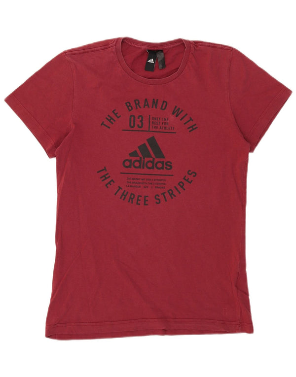 Adidas Мужская футболка с рисунком Top Small Бордовый хлопок