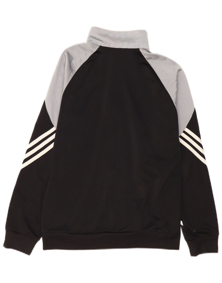 Спортивный костюм Adidas для мальчиков, верхняя куртка 13–14 лет, XL, черный полиэстер с цветными блоками