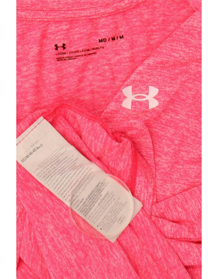Женская футболка с рисунком Under Armour Top UK 12, полиэстер среднего розового цвета с крапинками