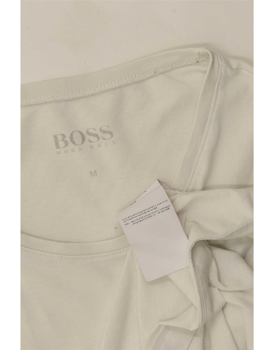 Мужская футболка Hugo Boss, топ среднего размера, белый хлопок