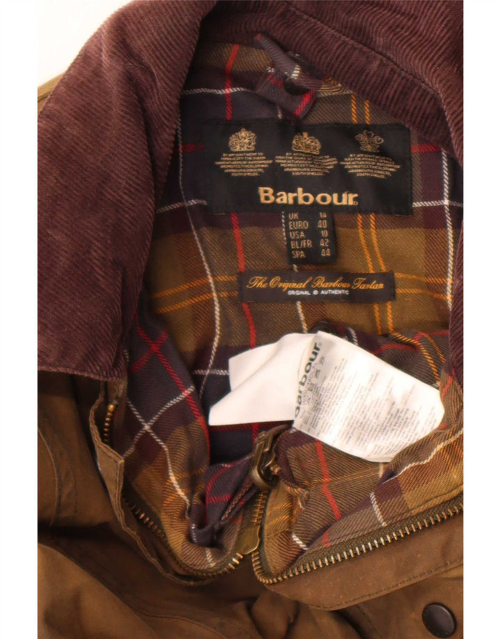 Женская куртка Barbour из вощеного хлопка UK 14, большая коричневая