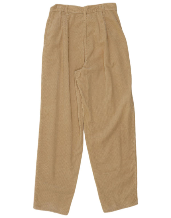 Женские вельветовые брюки Benetton с высокой талией IT 44 Medium W28 L30 Бежевые