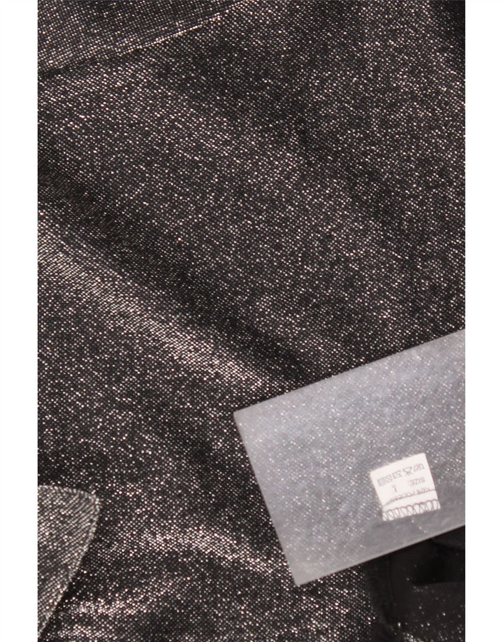 Женская блузка-рубашка оверсайз VINTAGE UK 16, большой черный полиэстер с крапинками