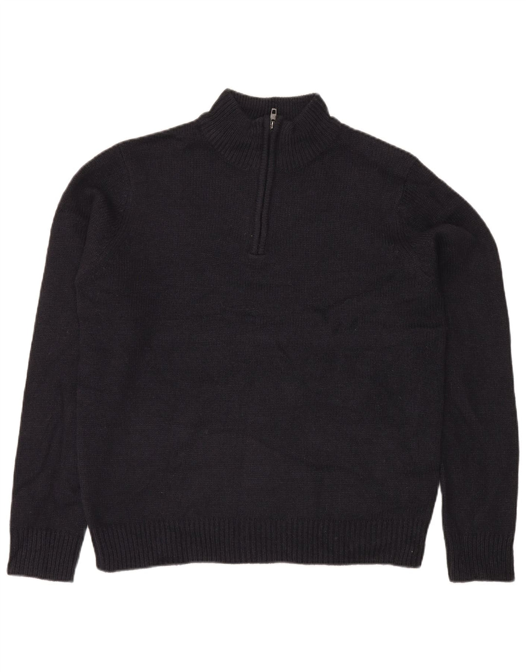 Мужской джемпер с воротником на молнии French Connection, большой темно-синий акриловый свитер