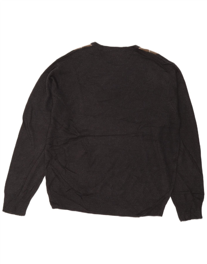 Мужской джемпер с круглым вырезом DOCKERS, большой серый акрилат с ромбами