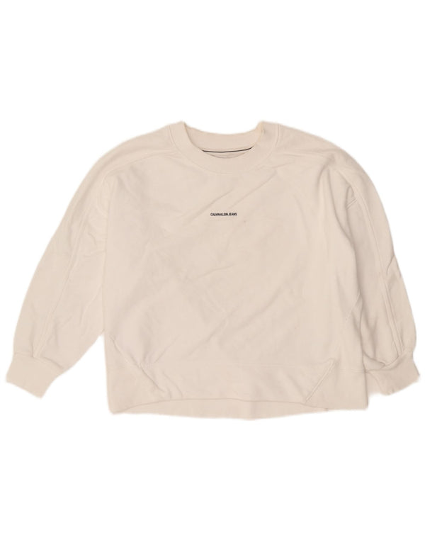 Женский свитшот с рукавом 3/4 Calvin Klein Jeans UK 10, маленький белый