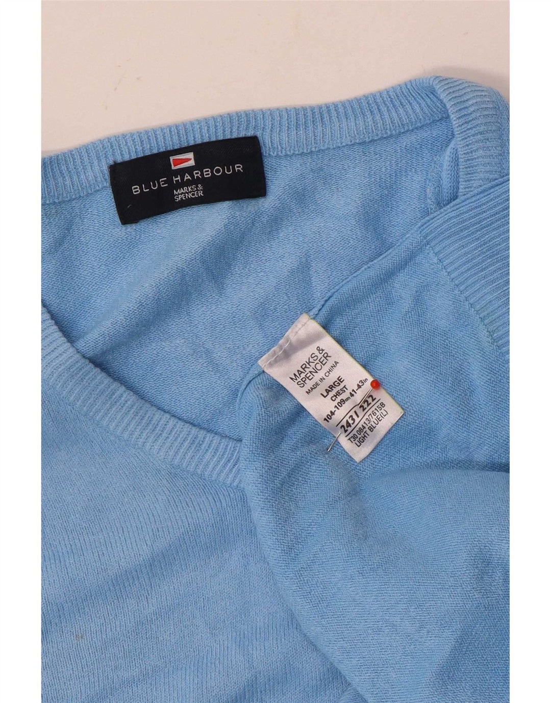 Мужской джемпер с v-образным вырезом Marks & Spencer Blue Harbour, большой акрил