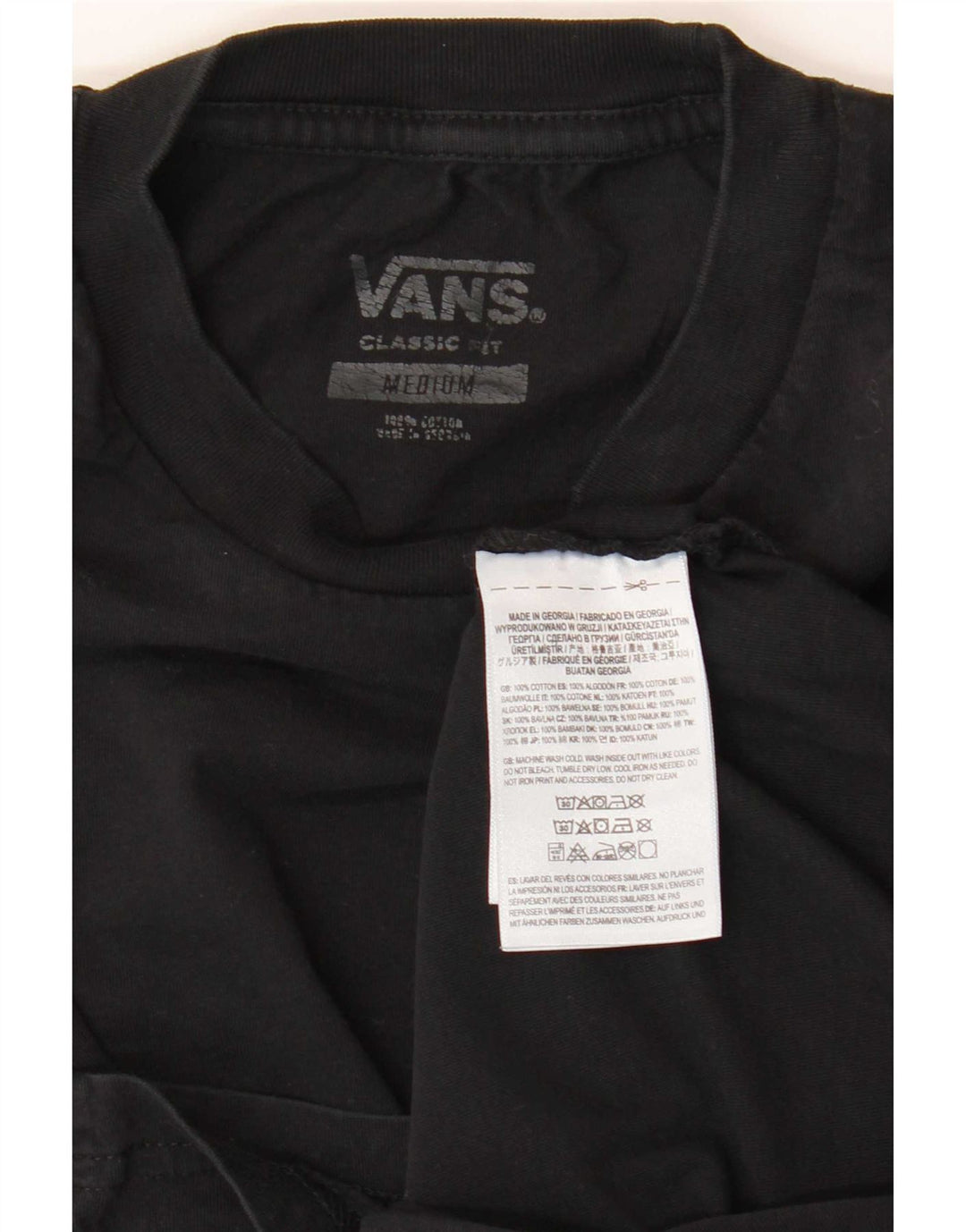 Мужская футболка классического кроя Vans, средний черный хлопковый топ