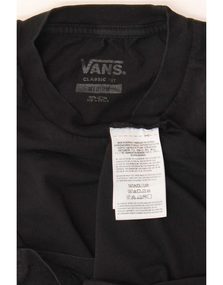 Мужская футболка классического кроя Vans, средний черный хлопковый топ