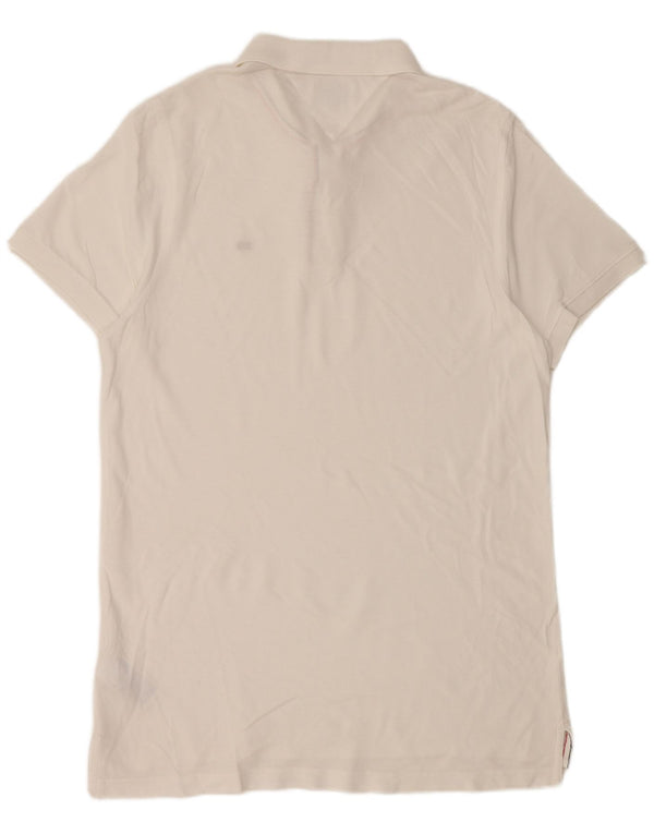 TOMMY HILFIGER Мужская рубашка-поло приталенного кроя XL, белый хлопок