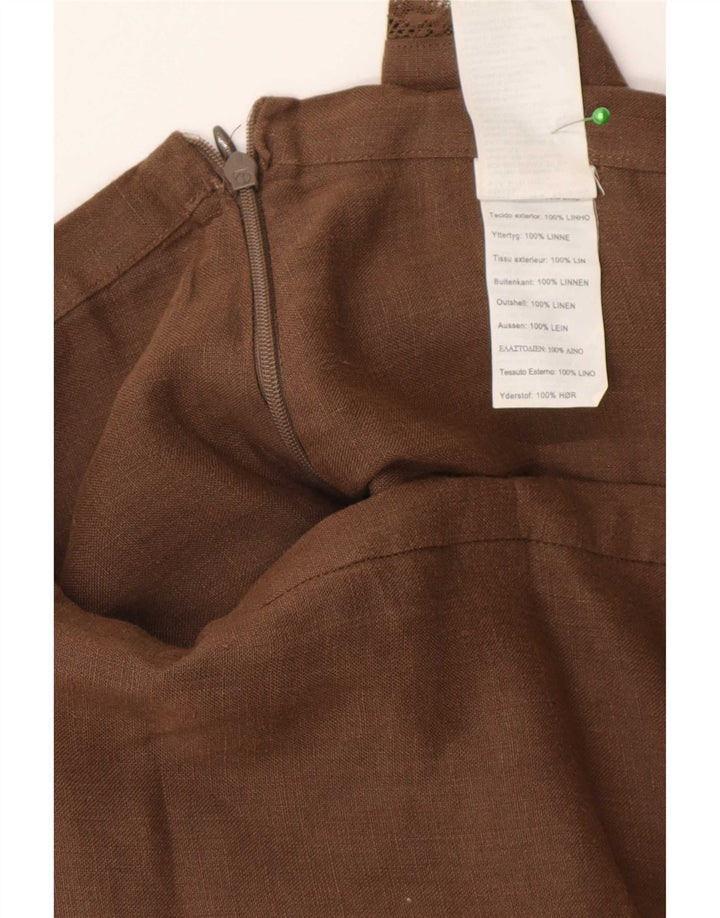 Юбка женская многоярусная Massimo Dutti W30 среднего коричневого цвета из льна