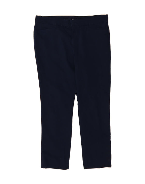 CHAPS Womens Petite Slim Casual Trousers US 14 XL W34 L26 Navy Blue Cotton