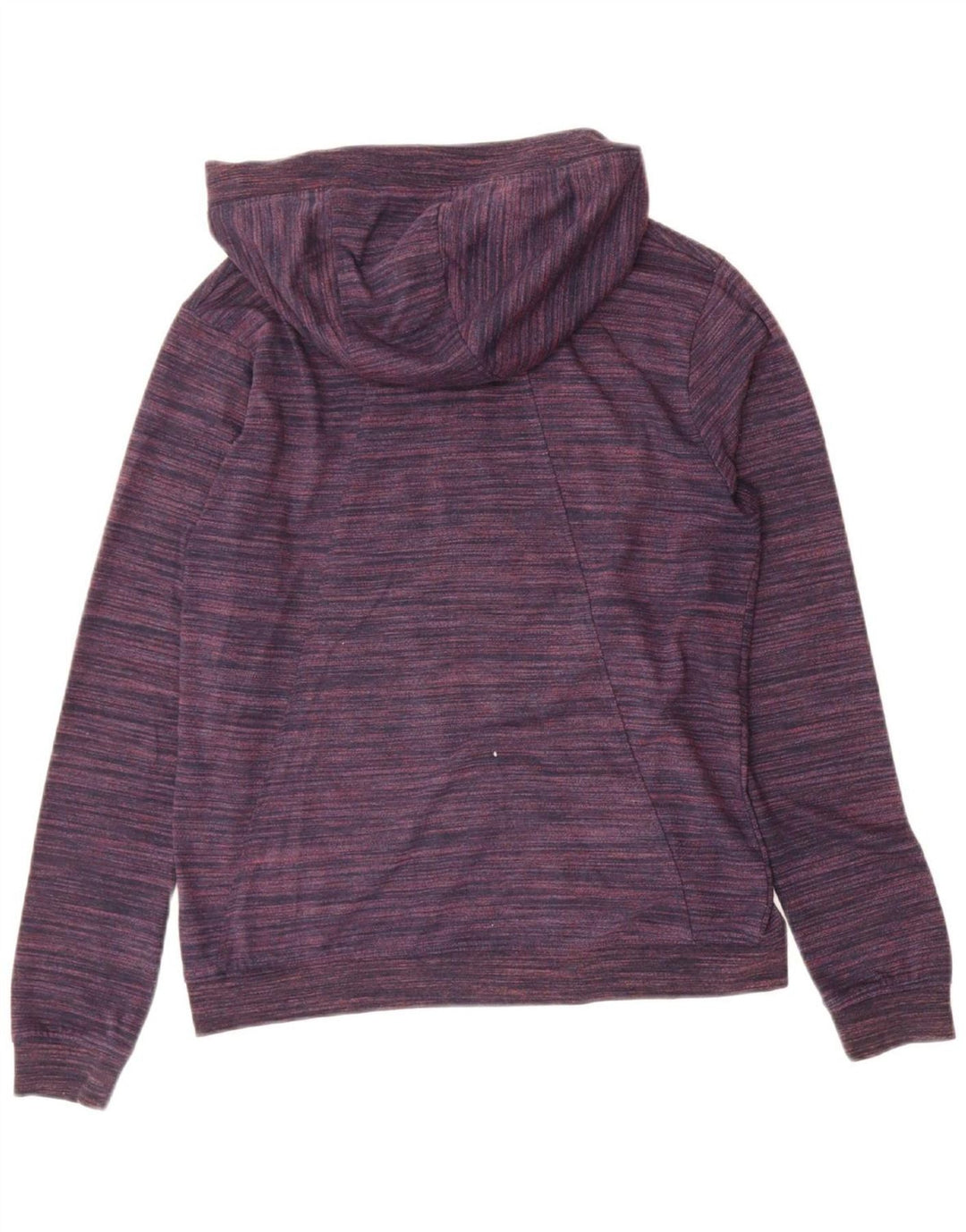 NIKE Womens Zip Hoodie Sweater UK 14 Medium Purple Striped Polyester