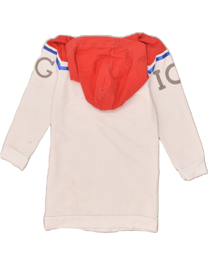 ICEBERG Girls Graphic Hoodie Jumper 5-6 Years White Colourblock Cotton | Vintage Iceberg | Thrift | Second-Hand Iceberg | Used Clothing | Messina Hembry 