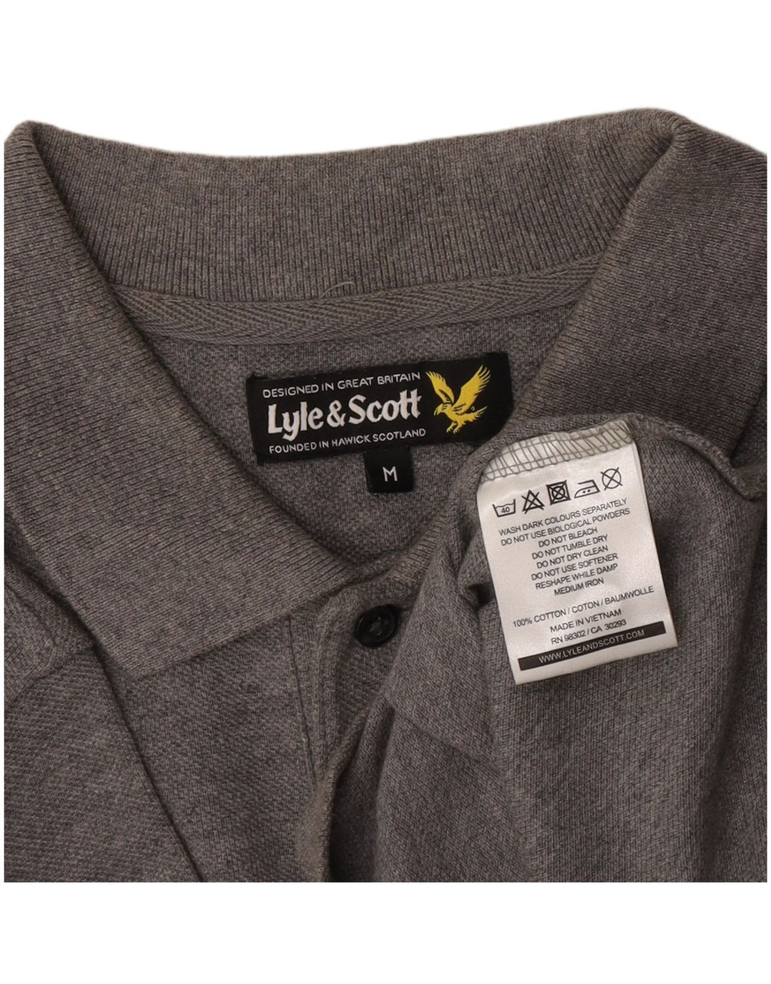Мужская рубашка поло Lyle & Scott среднего серого цвета, хлопок
