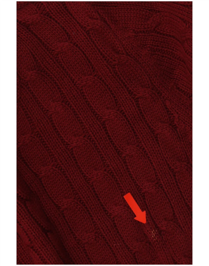 Женский джемпер с круглым вырезом Calvin Klein Jeans UK 14, хлопковый средний красный