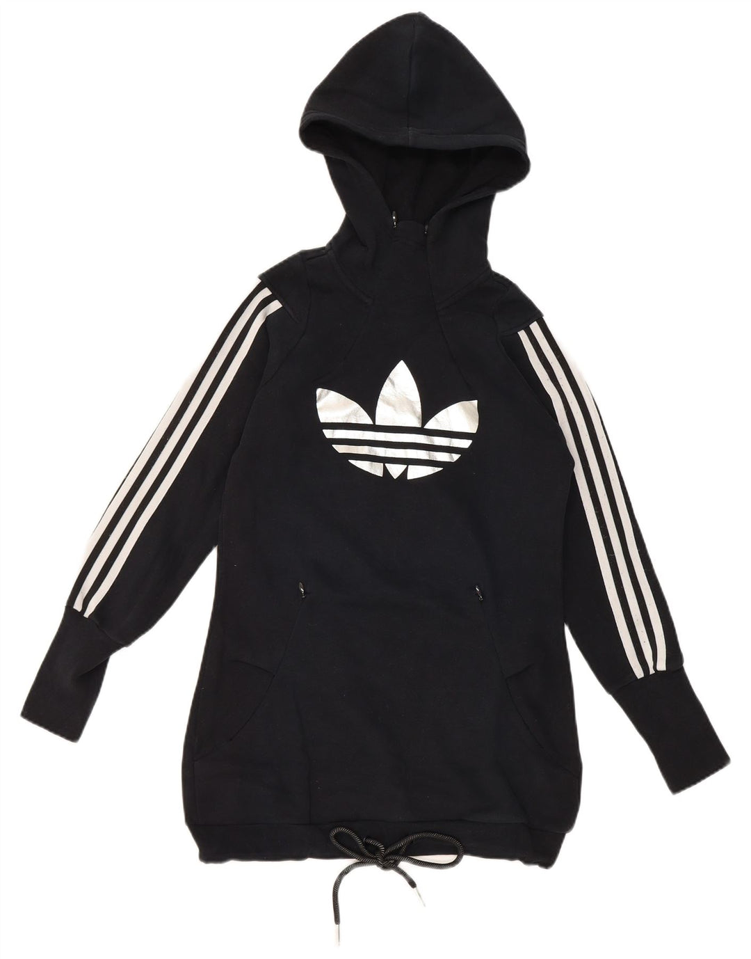 Женский джемпер с капюшоном Adidas с графическим рисунком IT 44, средний черный