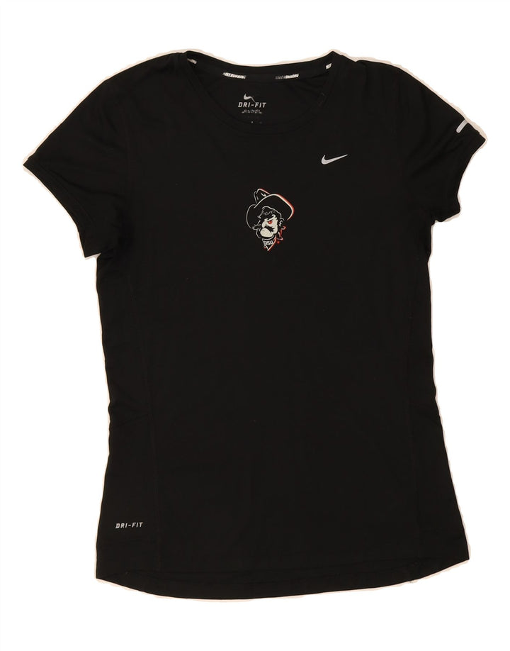 NIKE Womens Dri Fit T-Shirt Top UK 10 Small Black Polyester Vintage Nike and Second-Hand Nike from Messina Hembry 