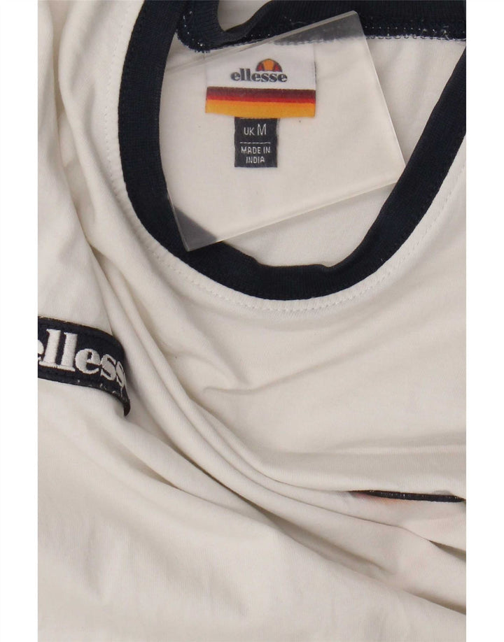 Мужская футболка с рисунком Ellesse, средний белый цвет, цветной блок