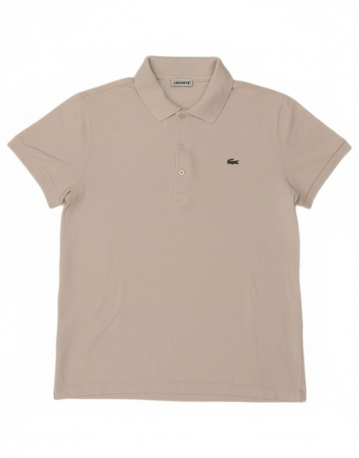 Мужская рубашка-поло Lacoste, размер 4, средний белый хлопок