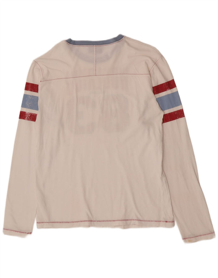 Мужской топ с рисунком Woolrich, большой белый хлопок с длинными рукавами