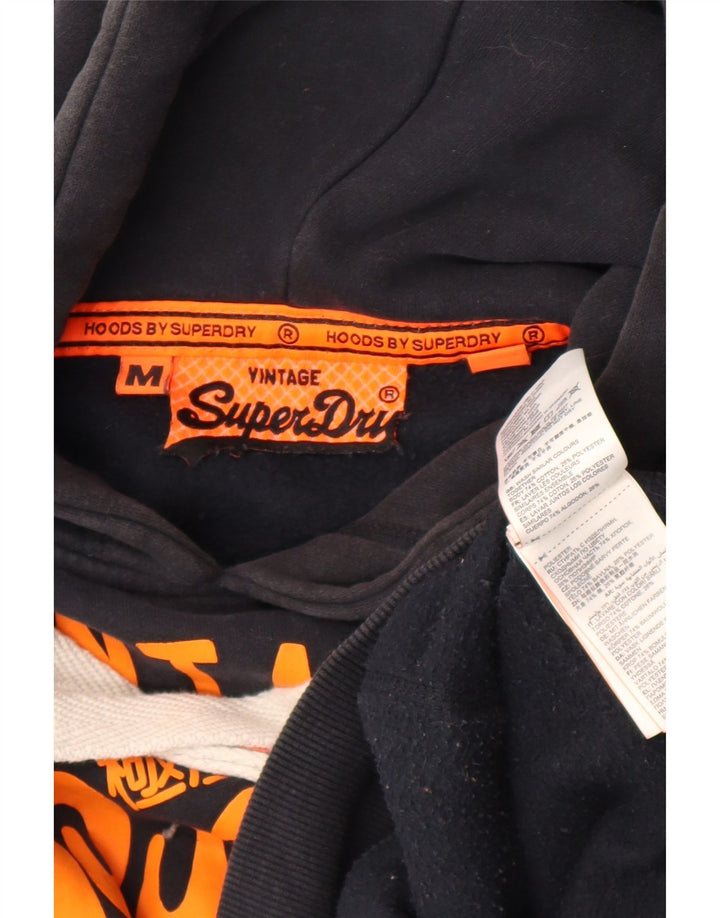 Мужской джемпер с капюшоном Superdry, черный, хлопковый, среднего размера