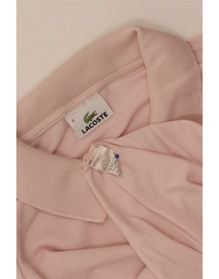 Мужская рубашка-поло с длинным рукавом Lacoste, размер 4, средний розовый хлопок, размер 4