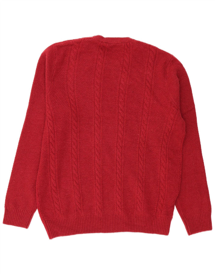 Crew Clothing Мужской джемпер с круглым вырезом, большой красный свитер из овечьей шерсти