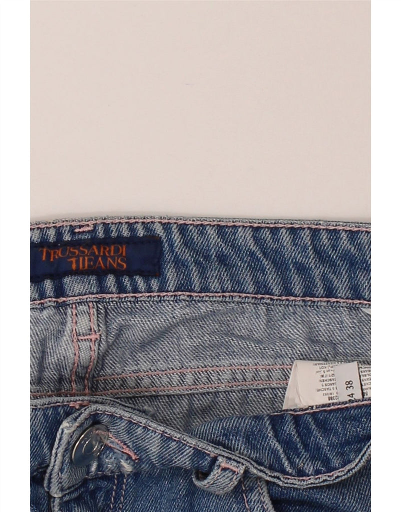 TRUSSARDI Womens Distressed Slim Jeans W24 L38 Blue Polyester Vintage Trussardi and Second-Hand Trussardi from Messina Hembry 