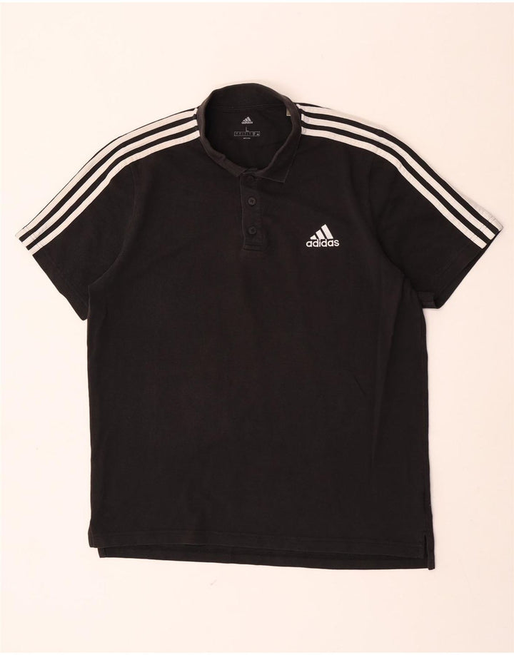 Мужская рубашка поло Adidas, большая черная хлопковая