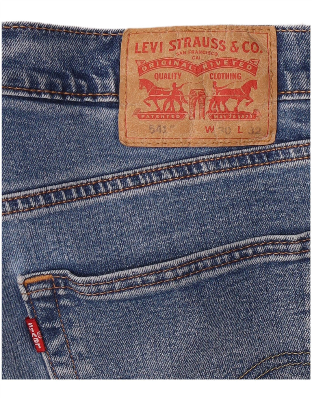 Мужские прямые джинсы LEVI'S 541 W30 L29 синие, хлопок