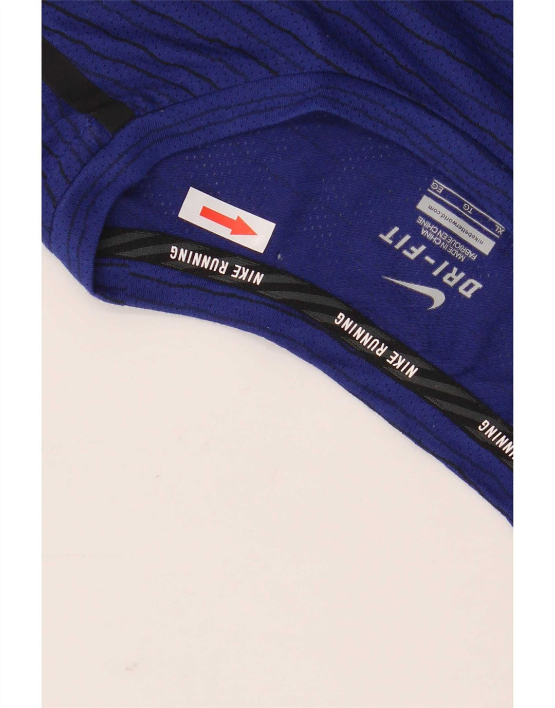 Мужская футболка Nike Dri Fit Top XL из полиэстера темно-синего цвета в полоску