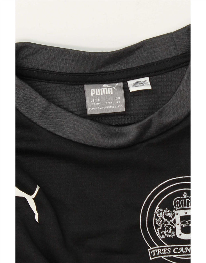 Топ с рисунком Puma для мальчиков с длинными рукавами, 7–8 лет, черный с цветными блоками