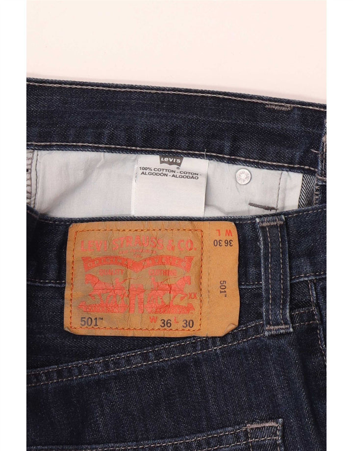 Мужские прямые джинсы Levi's 501 W36 L30 темно-синие, хлопок