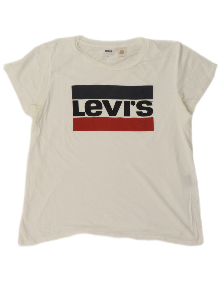Женская футболка с рисунком Levi's Top UK 14, средний белый