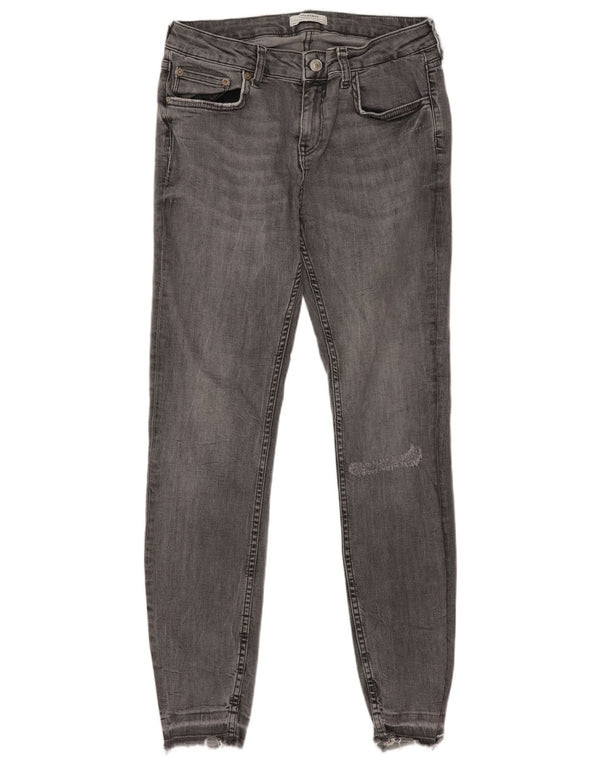 Женские джинсы скинни Zara EU 42, большие W32 L28, серый хлопок