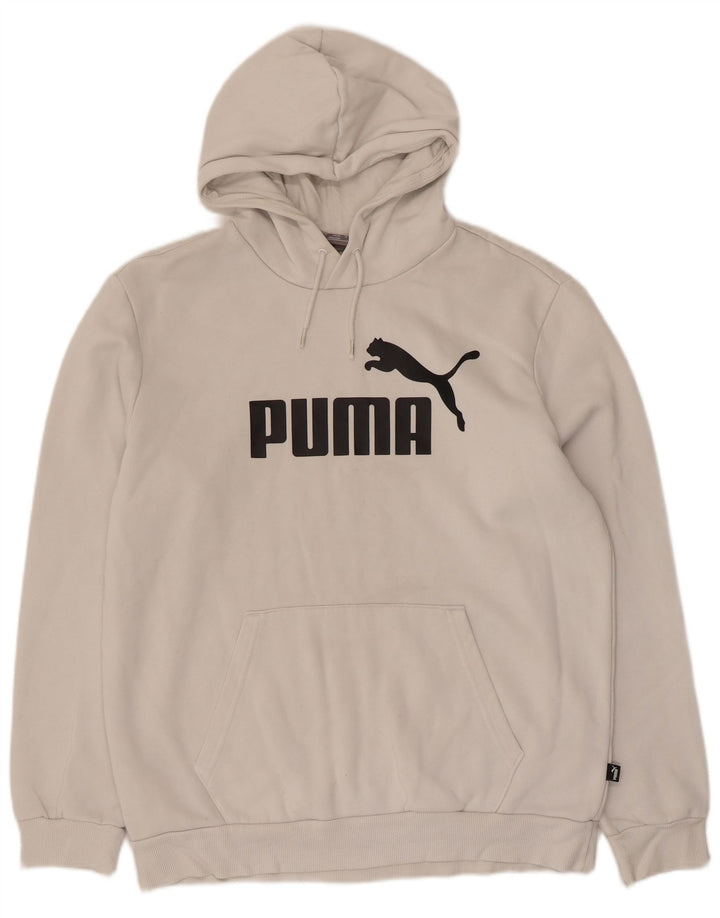 Мужской джемпер с капюшоном Puma с рисунком, средний белый хлопок, хлопок