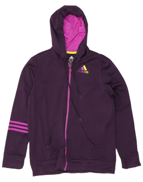 Женский свитер с капюшоном на молнии Adidas UK 16/18, большой фиолетовый полиэстер