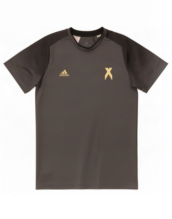 Футболка Adidas для мальчиков, топ 13-14 лет, серый полиэстер