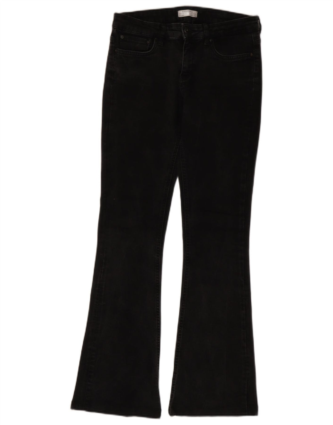 Женские расклешенные джинсы Zara EU 38, маленькие W28 L31, черный хлопок