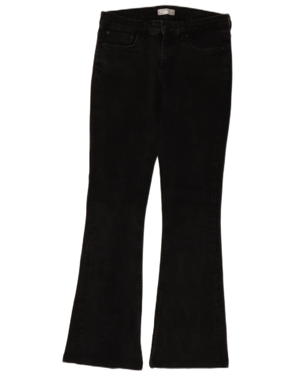 Женские расклешенные джинсы Zara EU 38, маленькие W28 L31, черный хлопок