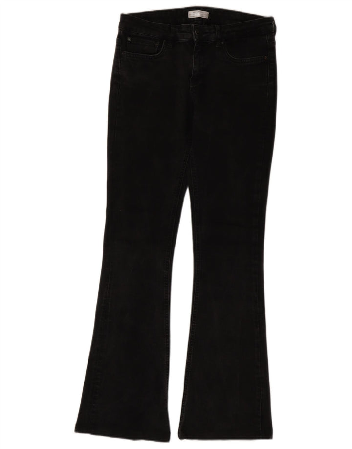 Женские расклешенные джинсы Zara EU 38, маленькие W28 L31, черный хлопок