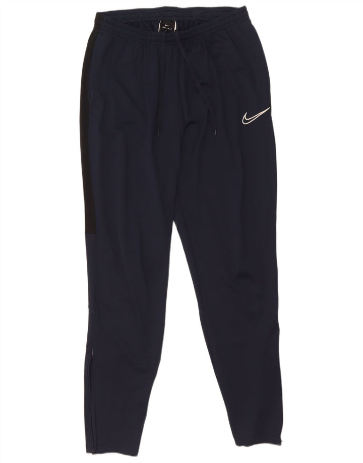 Мужские спортивные брюки Nike Dri Fit среднего размера, темно-синие, полиэстер с цветными блоками