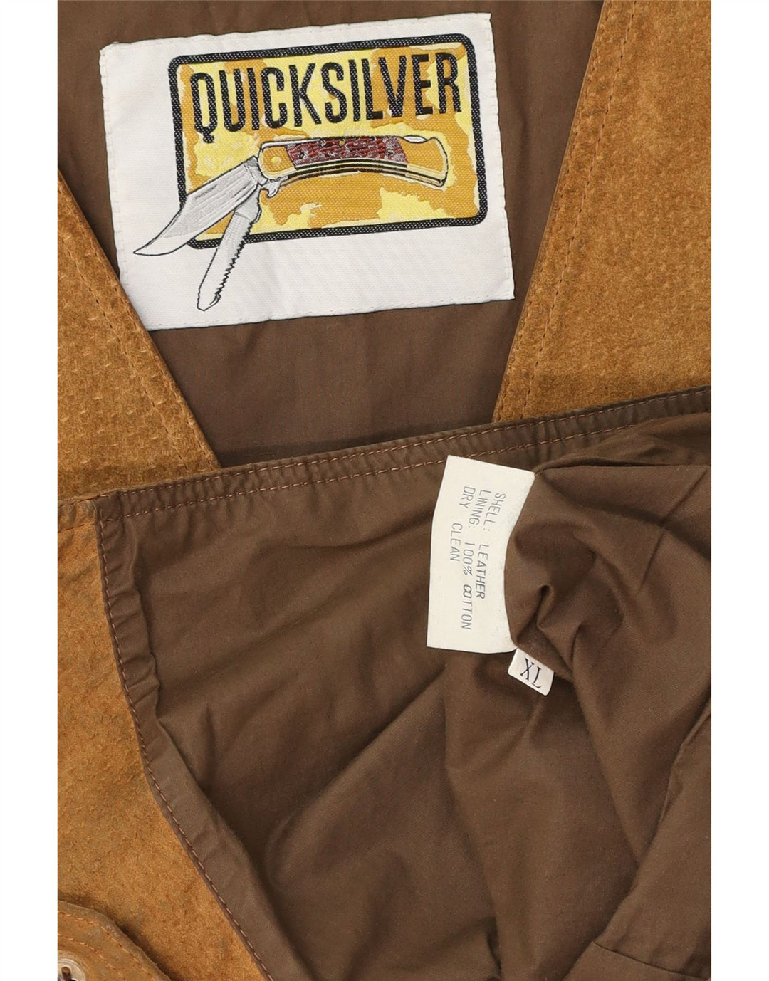 Мужской замшевый жилет Quiksilver XL, коричневый кожаный