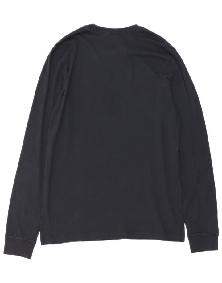 Мужской баскетбольный топ с рисунком Nike с длинным рукавом, средний, темно-синий