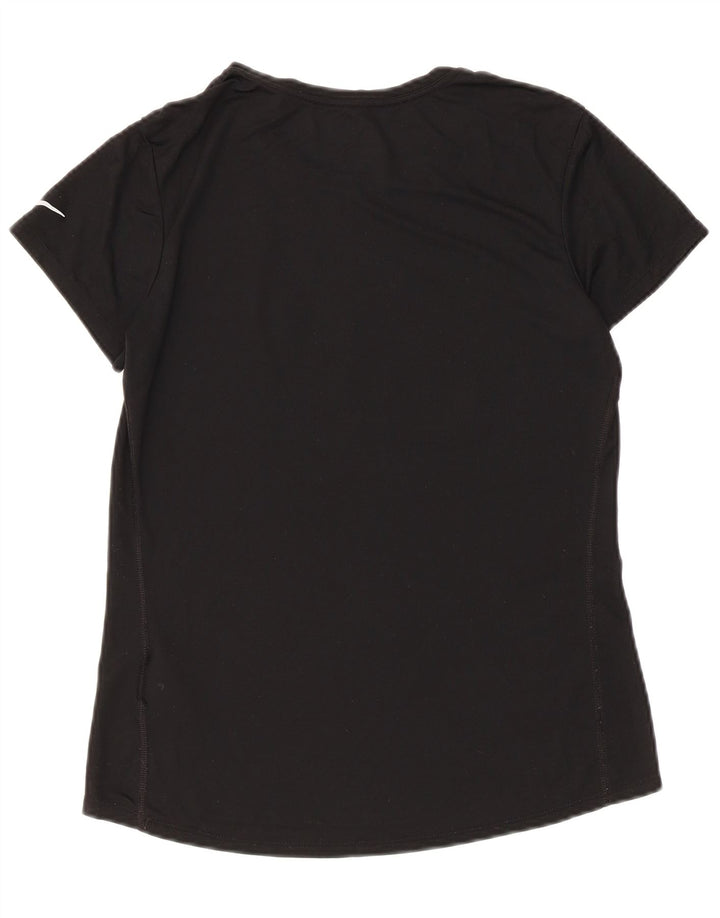 Женская футболка с рисунком Nike Dri Fit Top UK 12, средний черный полиэстер