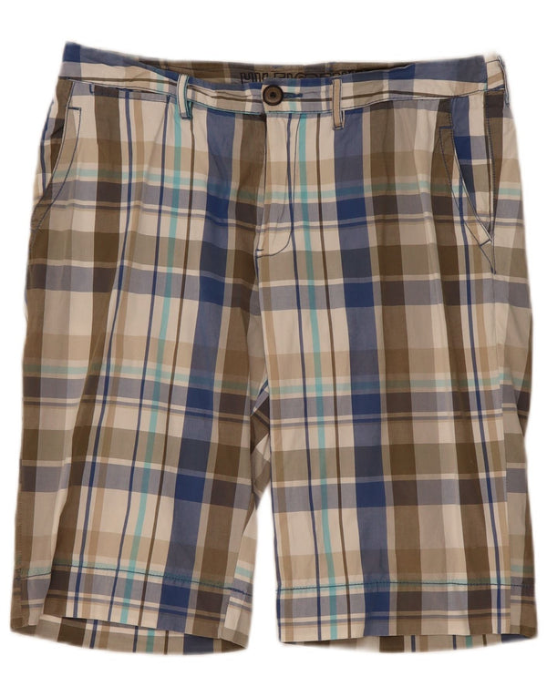 Tommy Hilfiger Mens Chino Shorts W34 Large Multicoloured Plaid Cotton