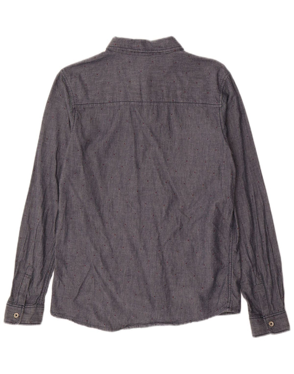 Рубашка BENETTON для мальчиков 13-14 лет, 3XL, темно-синий, хлопок в крапинку