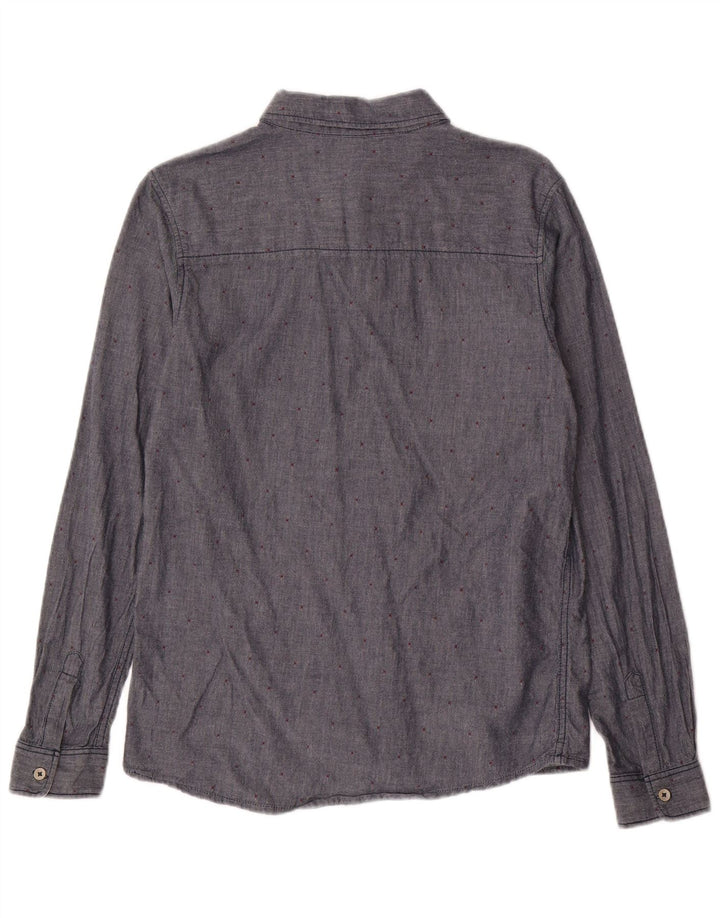 Рубашка BENETTON для мальчиков 13-14 лет, 3XL, темно-синий, хлопок в крапинку